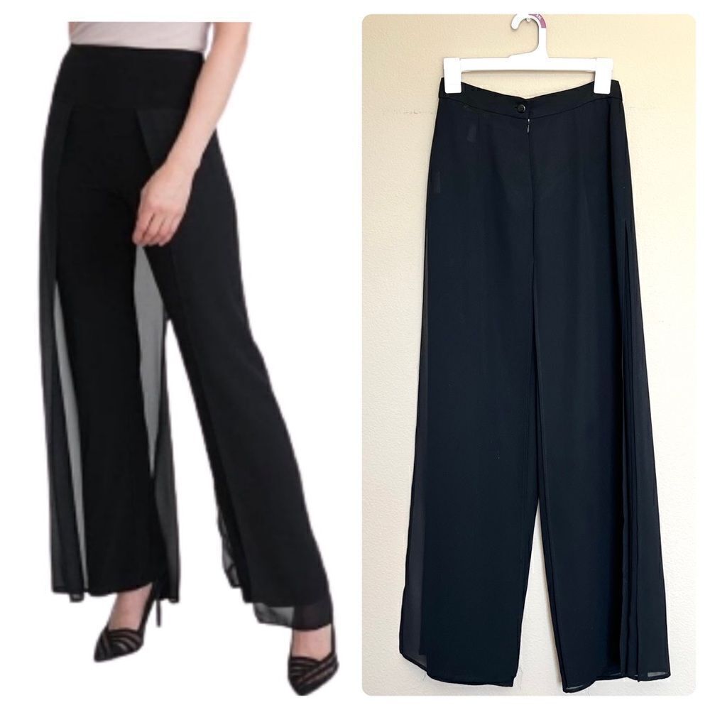 Vintage Joseph Ribkoff Chiffon Overlay Sheer Trouser Pants